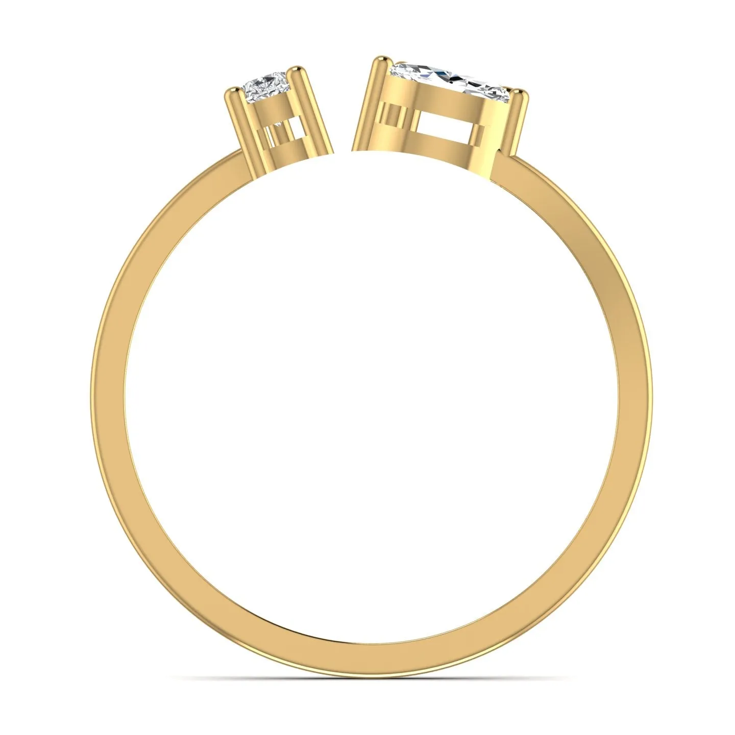 0.66CT Lustrous Three Diamond Open Ring