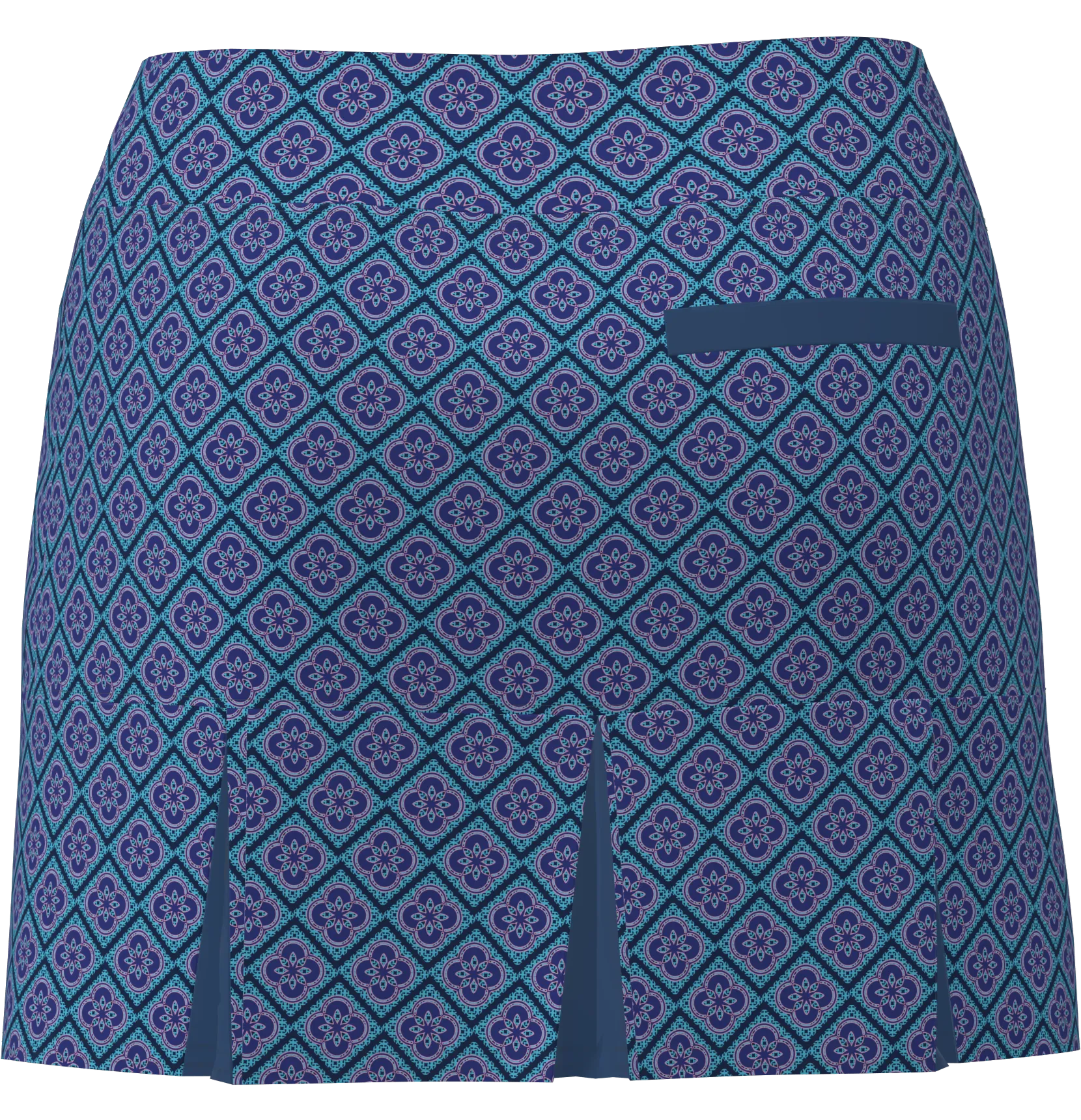 AB SPORT Women's Clover Print Back Pleat Golf Skirt - CLOVER1D