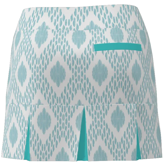 AB SPORT Women's Eyecat Print Back Pleat Golf Skirt - IKAT_BAHAMA