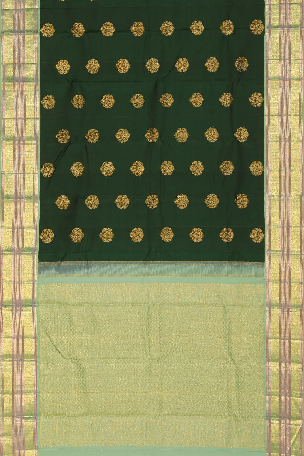 Arani Silk Bottle Green Saree