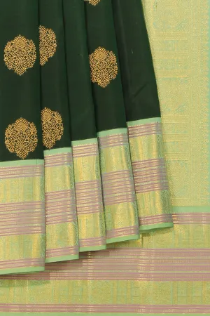 Arani Silk Bottle Green Saree