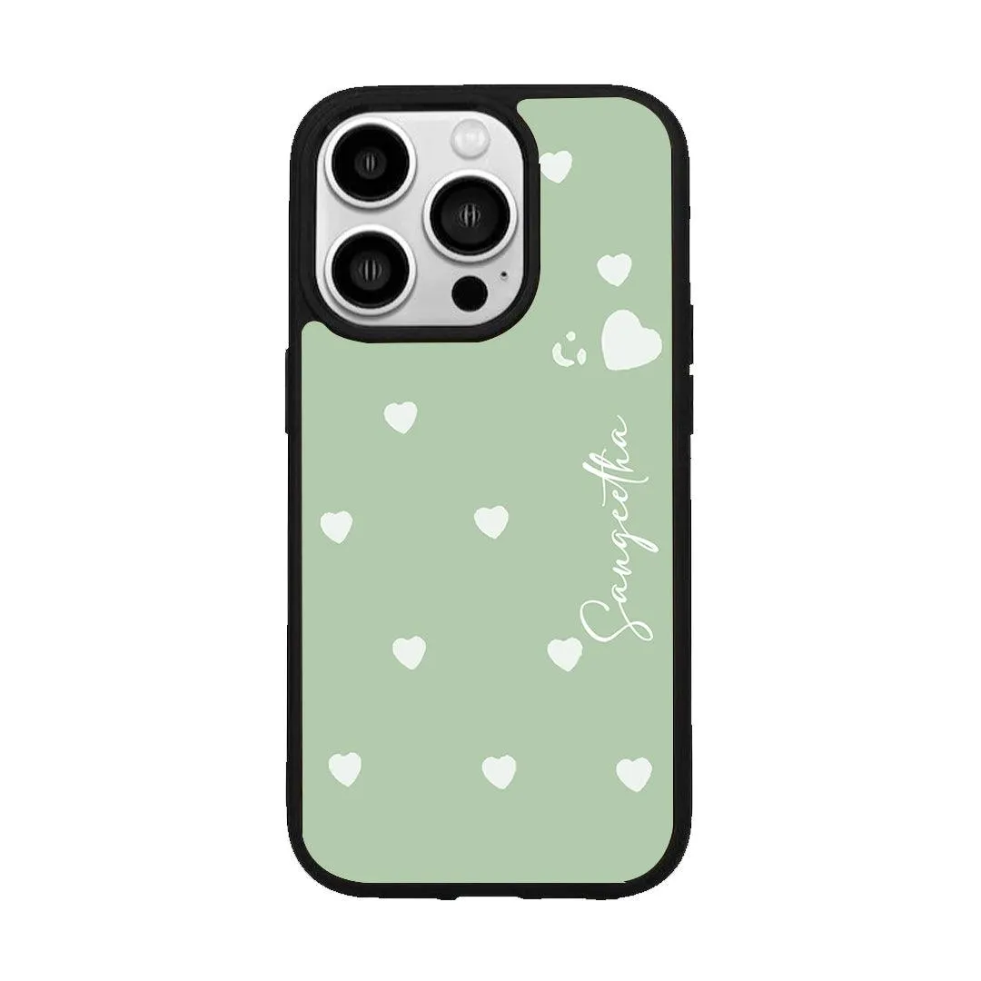 Be Loved Glossy Customised Metal Case Cover Mint Green For iPhone