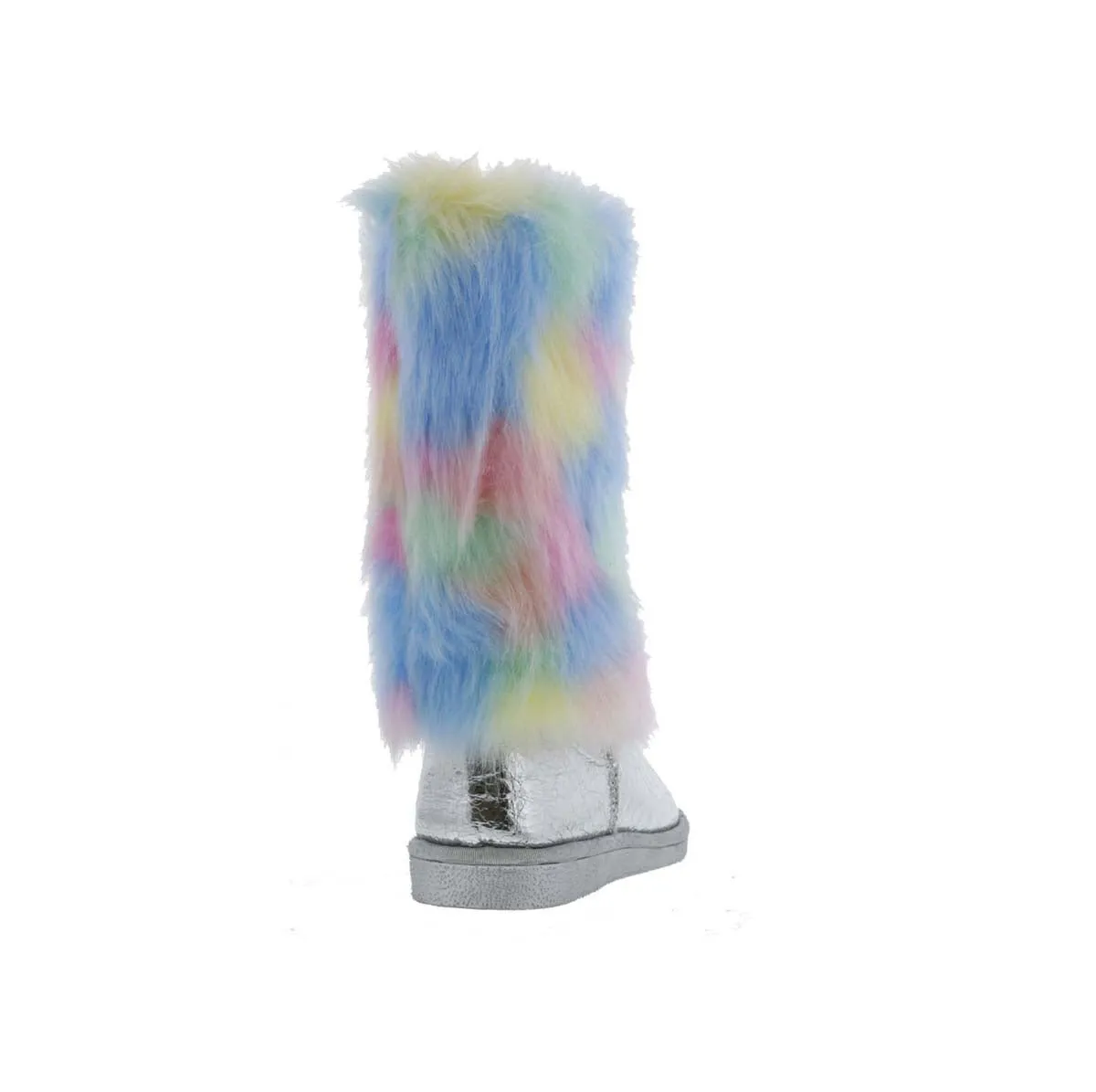 Bellini Hype Women Mid-calf Fur Boot In Silver Multi