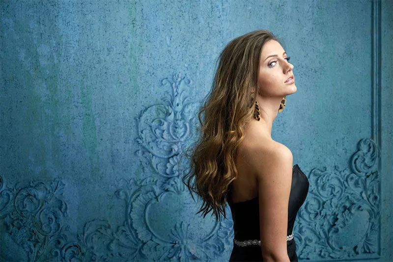 Blue Interior Wall Printed Photo Backdrop