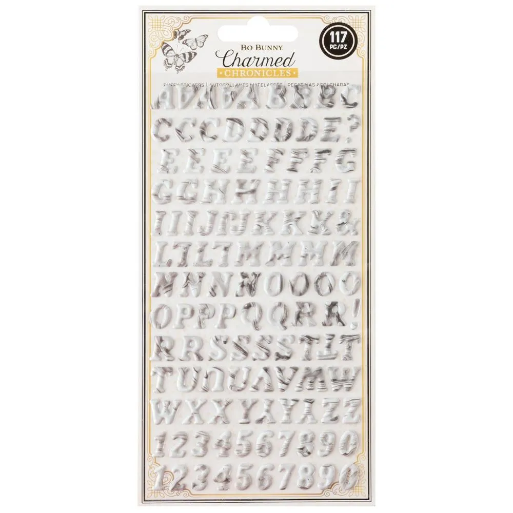 Bo Bunny Charmed Chronicles Puffy Stickers Alphabet