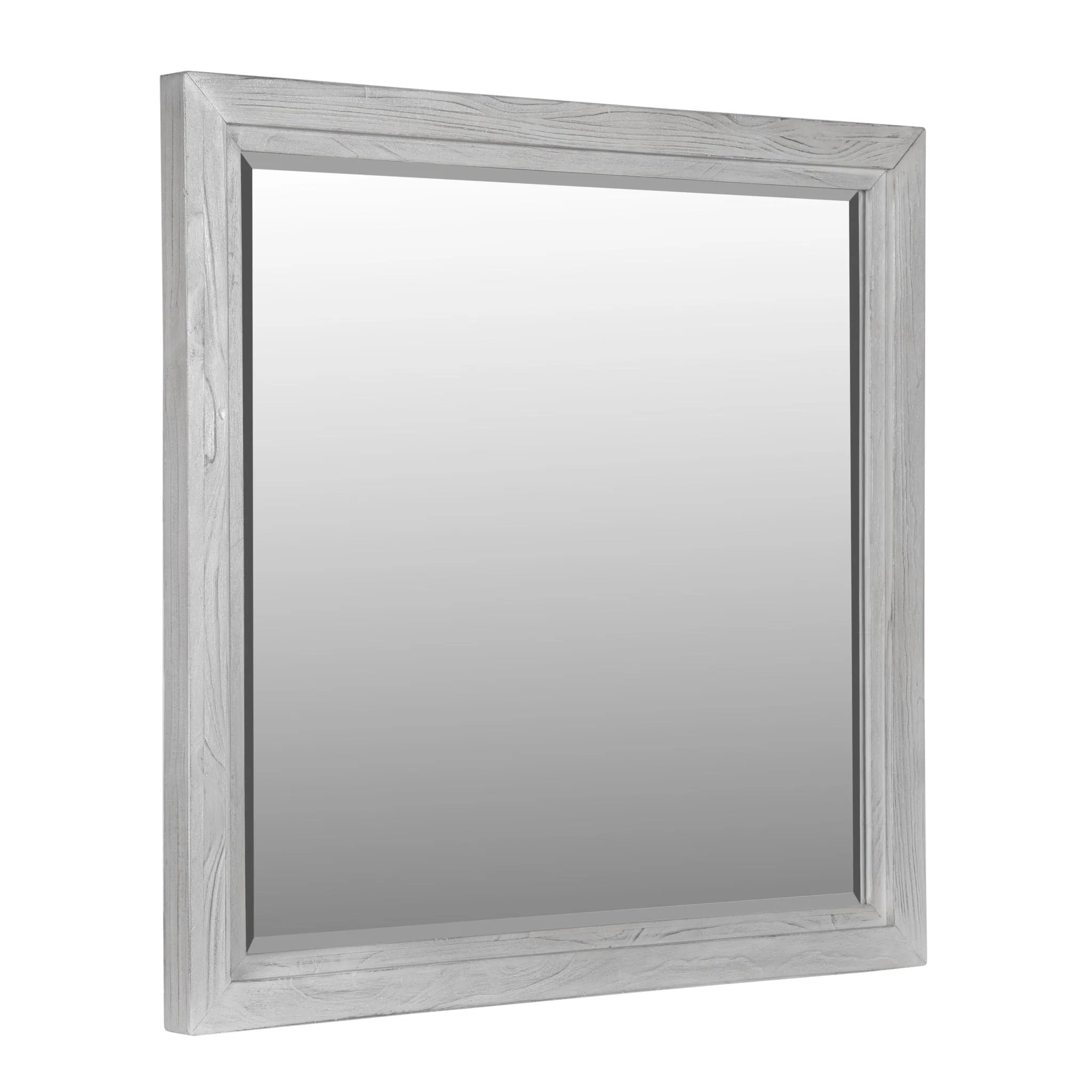 Boho Chic Plain Mirror in Washed White