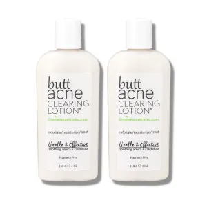 Butt Acne Clearing Lotion ® | 2-pack of (4oz, 113gr Each Bottle | = 8 oz, 226 gr Total)