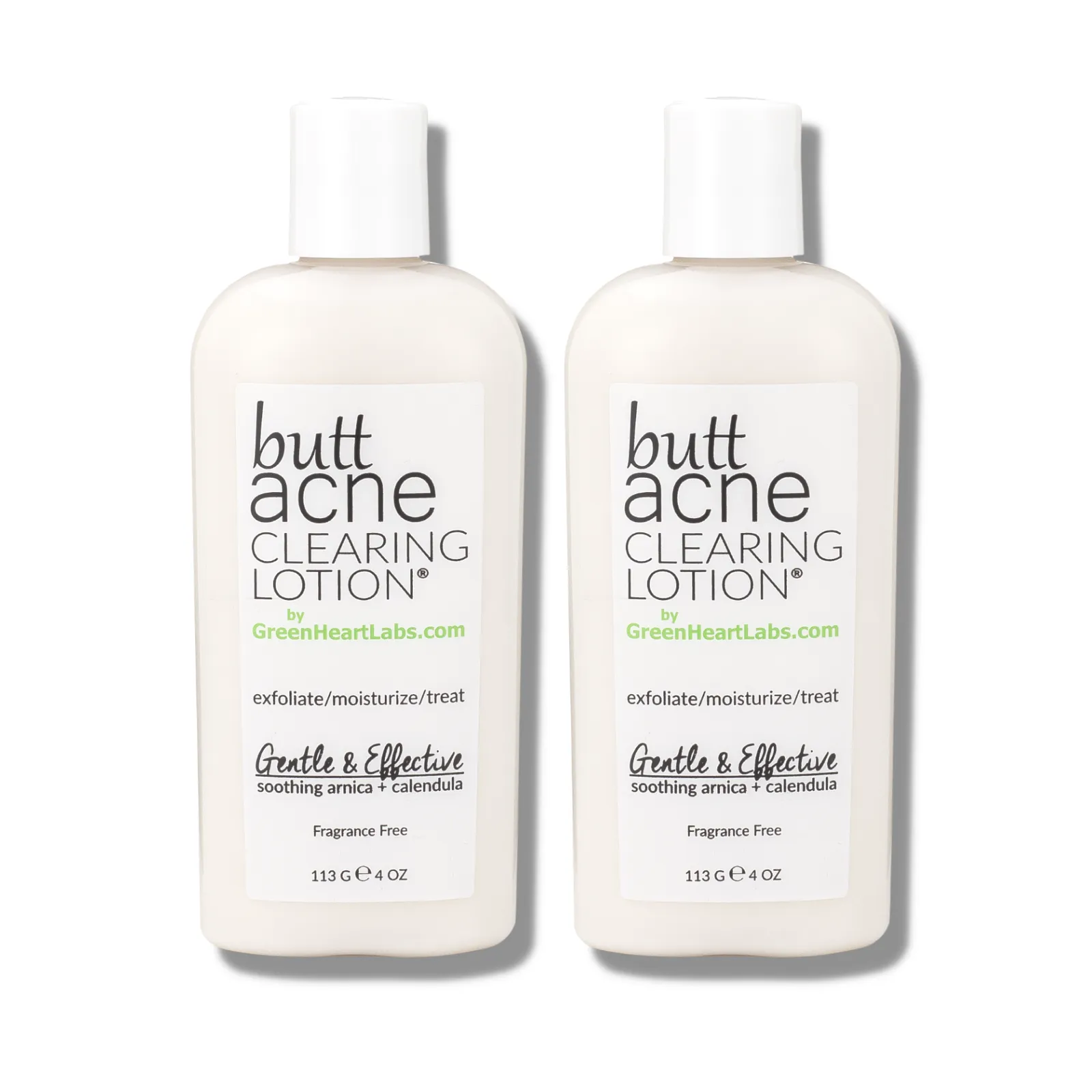 Butt Acne Clearing Lotion ® | 2-pack of (4oz, 113gr Each Bottle | = 8 oz, 226 gr Total)