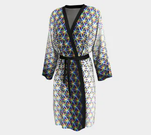 Chromatic Flower Peignoir Kimono