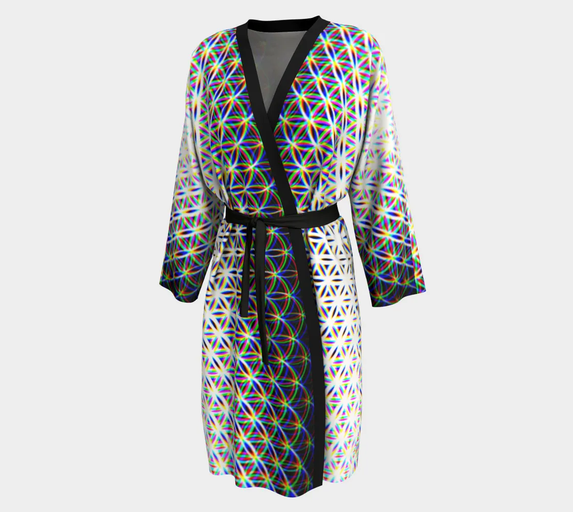 Chromatic Flower Peignoir Kimono