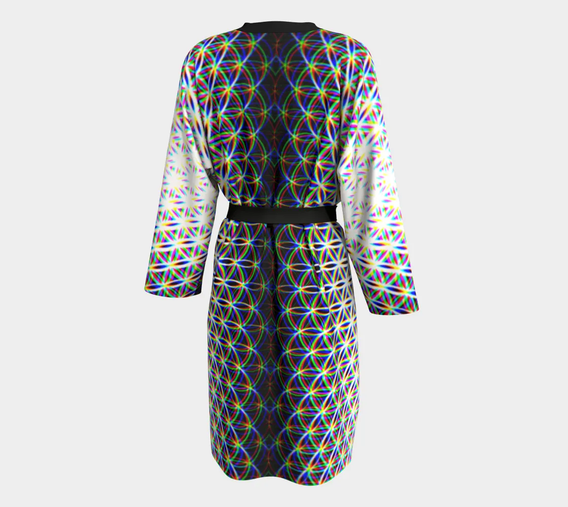 Chromatic Flower Peignoir Kimono