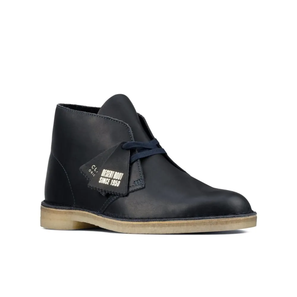 Clarks Originals Desert Boots Men's Navy Blue Leather 26174058
