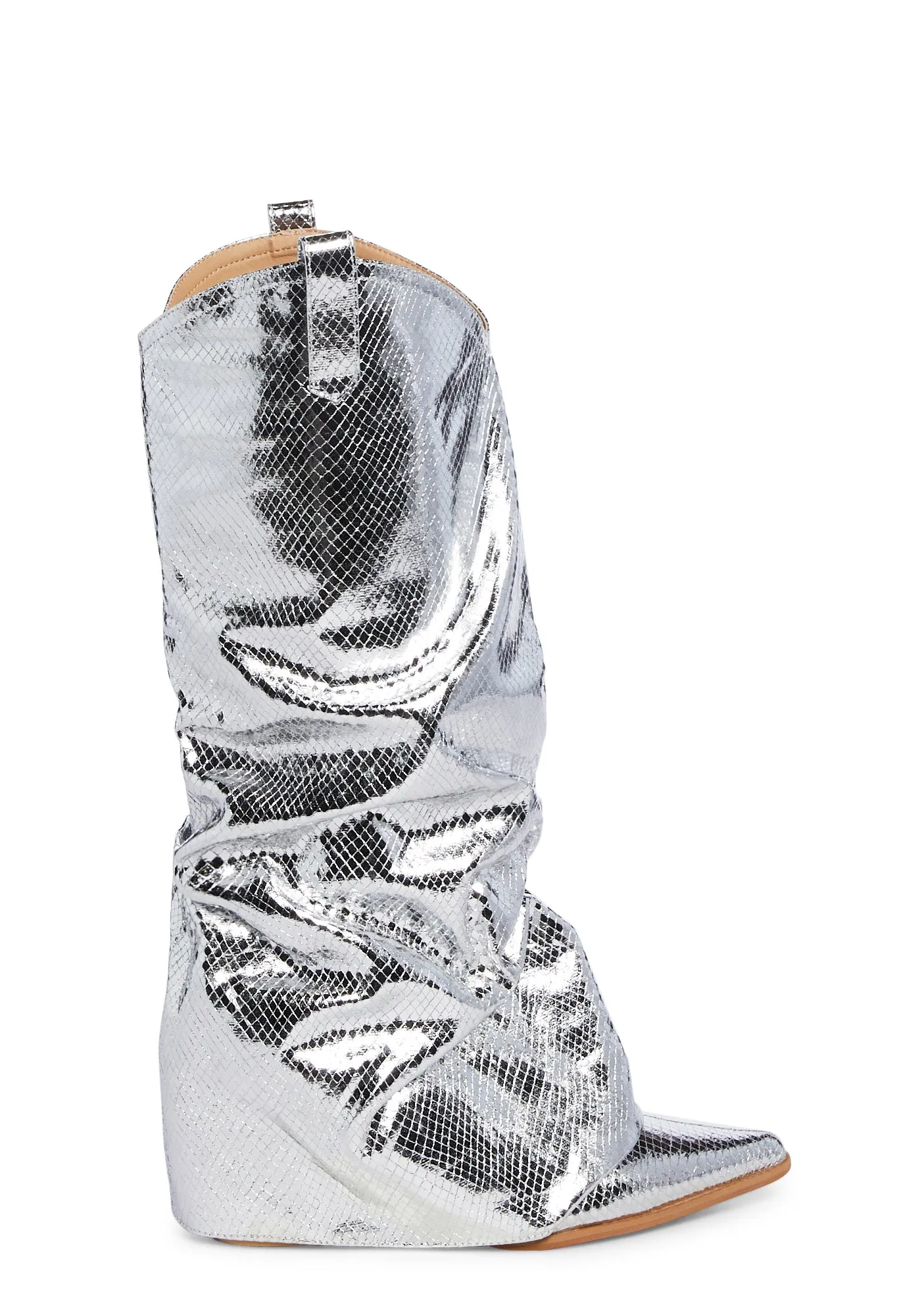 Cyrus Wedge Boots - Silver