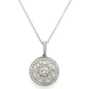Diamond Filigree Pendant 0.59ct tw Necklace