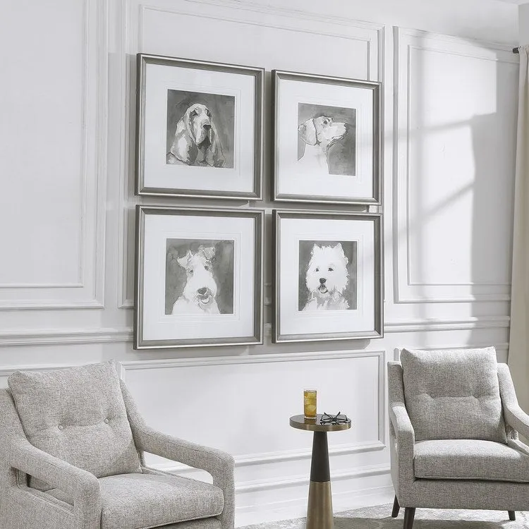 Dogs Framed Art Prints by Carissi Set of 4