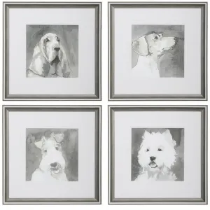 Dogs Framed Art Prints by Carissi Set of 4