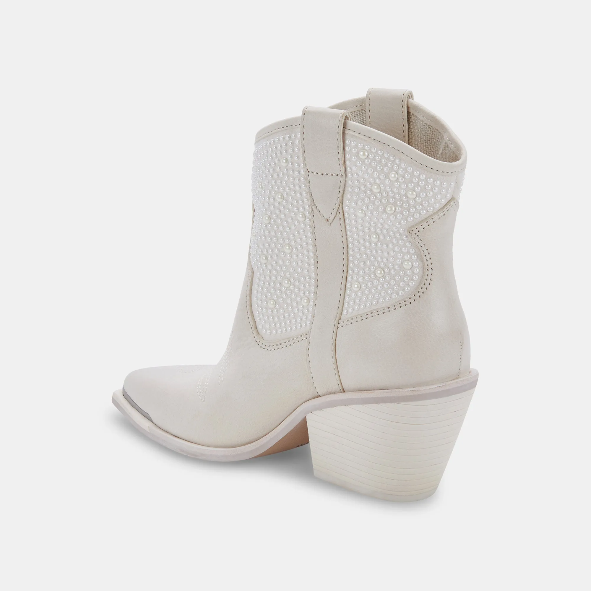 Dolce Vita Nashe Booties in Off White Pearls