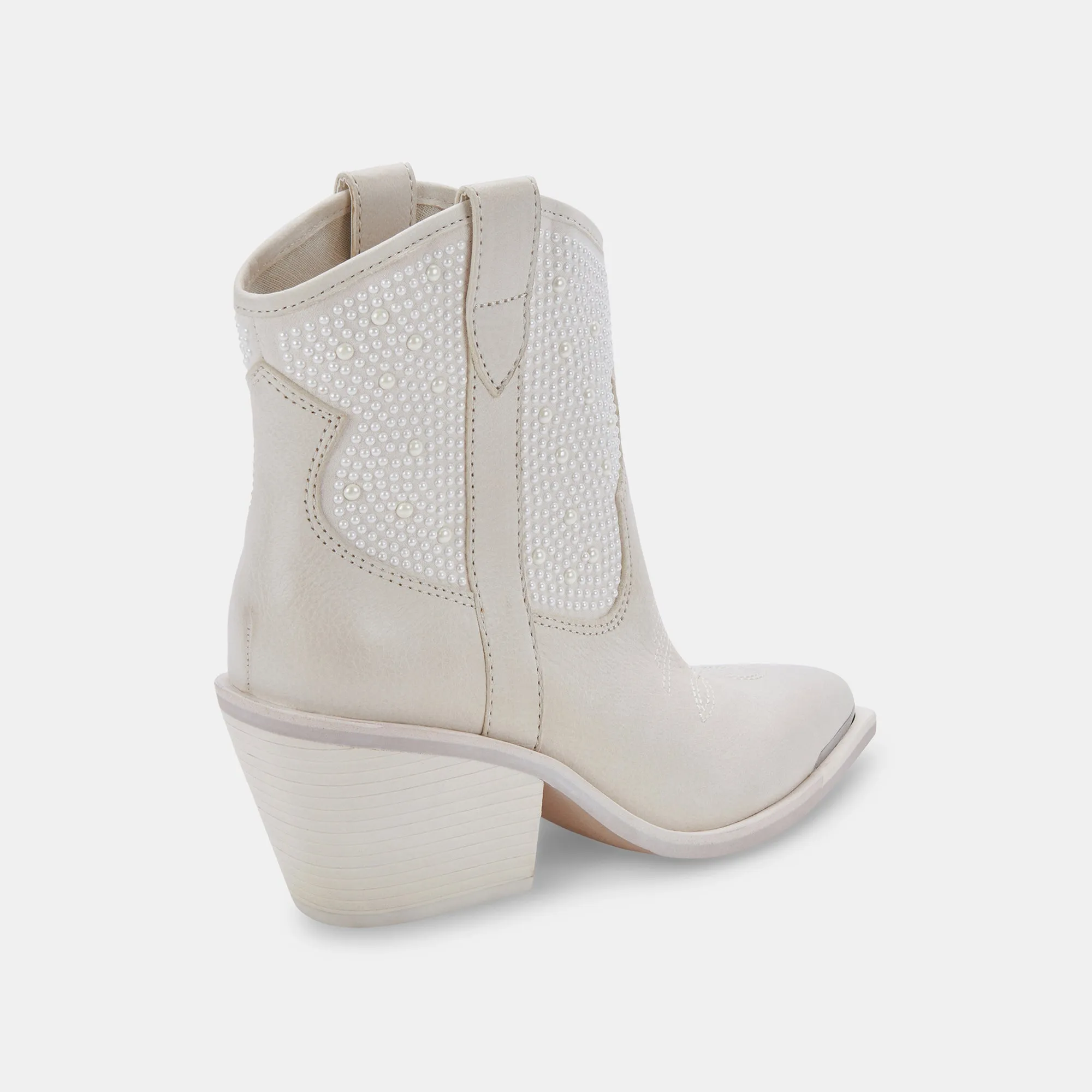 Dolce Vita Nashe Booties in Off White Pearls