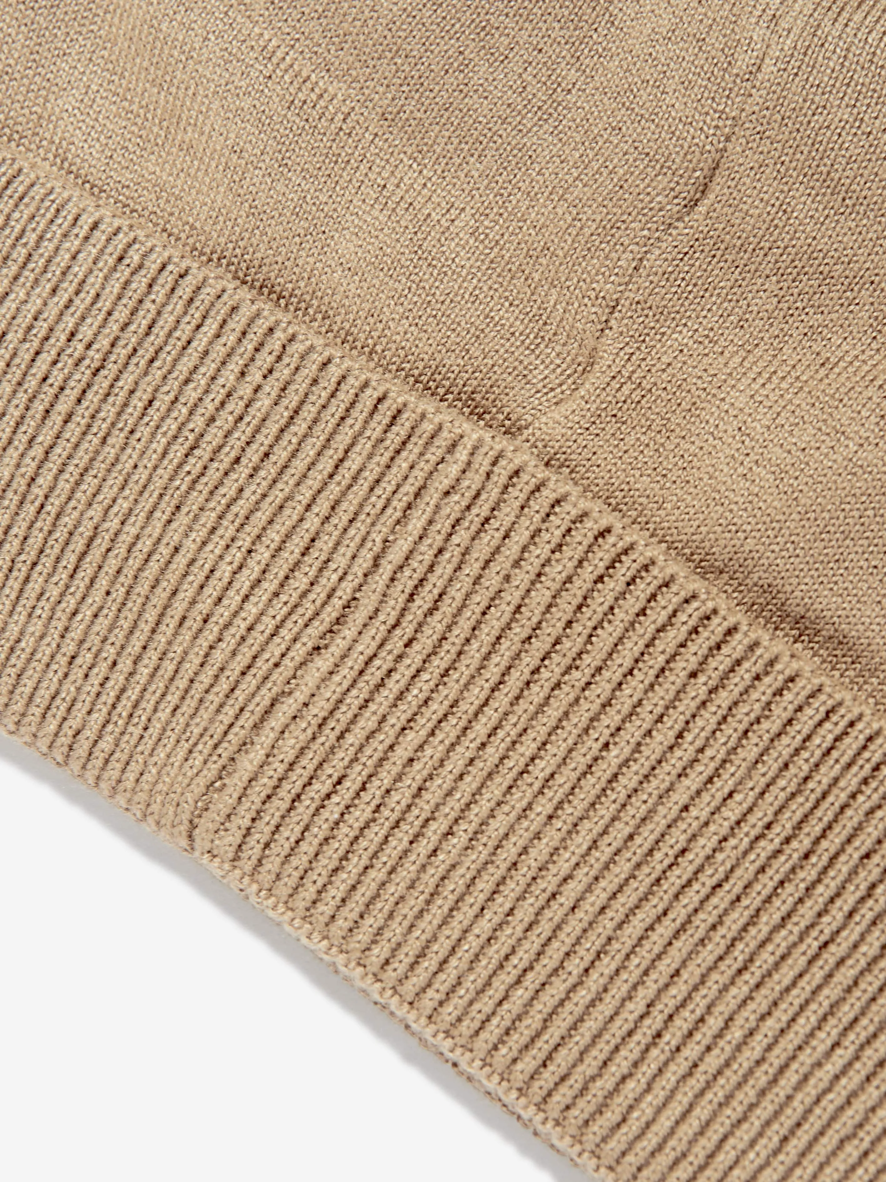 EA7 Emporio Armani Kids Logo Beanie Hat in Beige