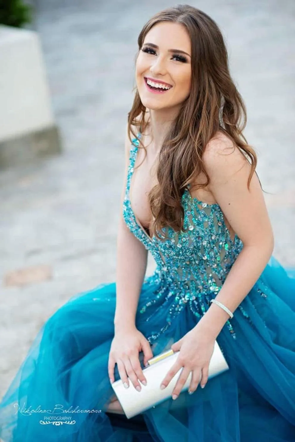 Elegant Embroidered Gray Dress