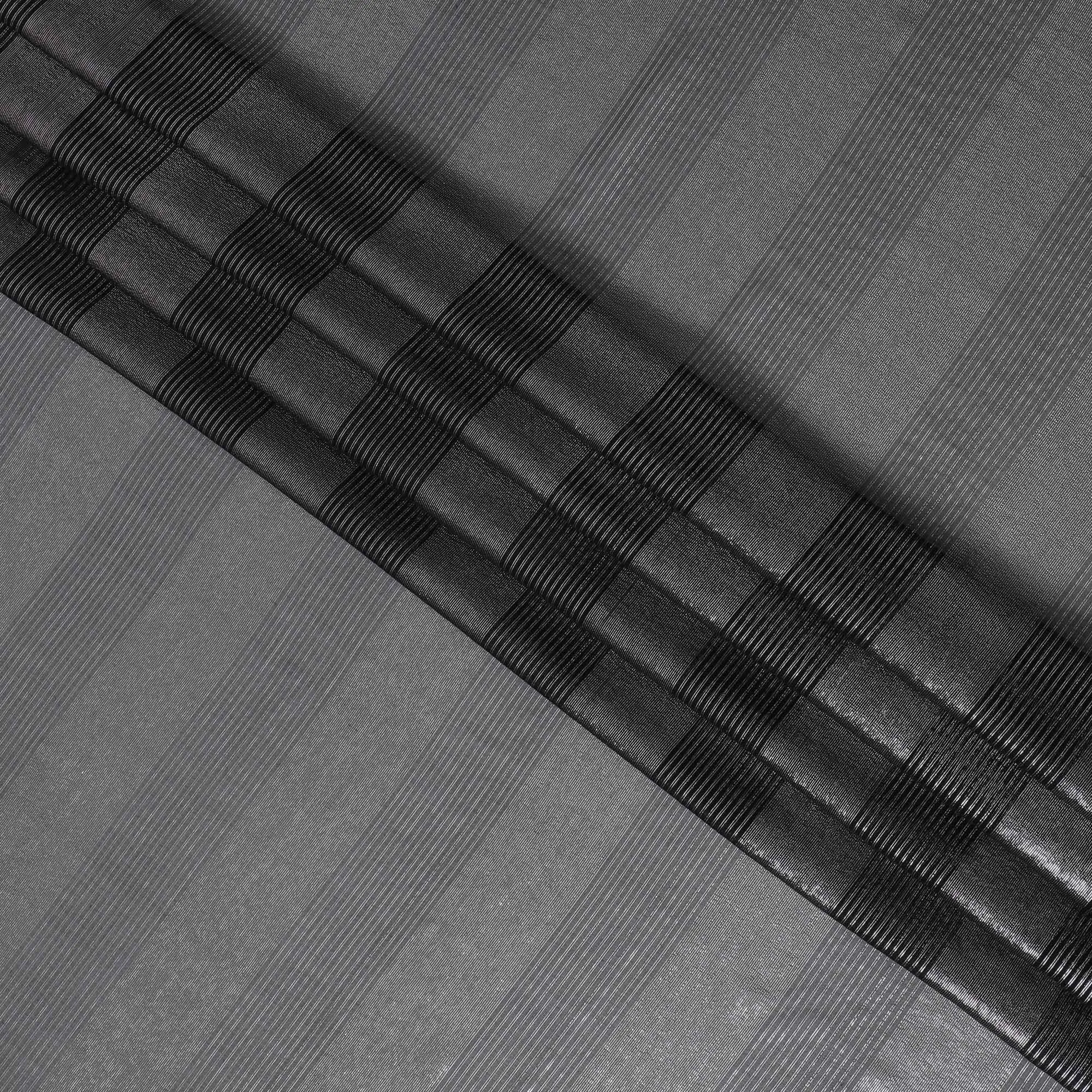 Exquisite Silver Black Silk Chiffon Fabric with Metallic Lurex - 110cm Width, Luxurious Sheen, Buy in Meters Online-D18163