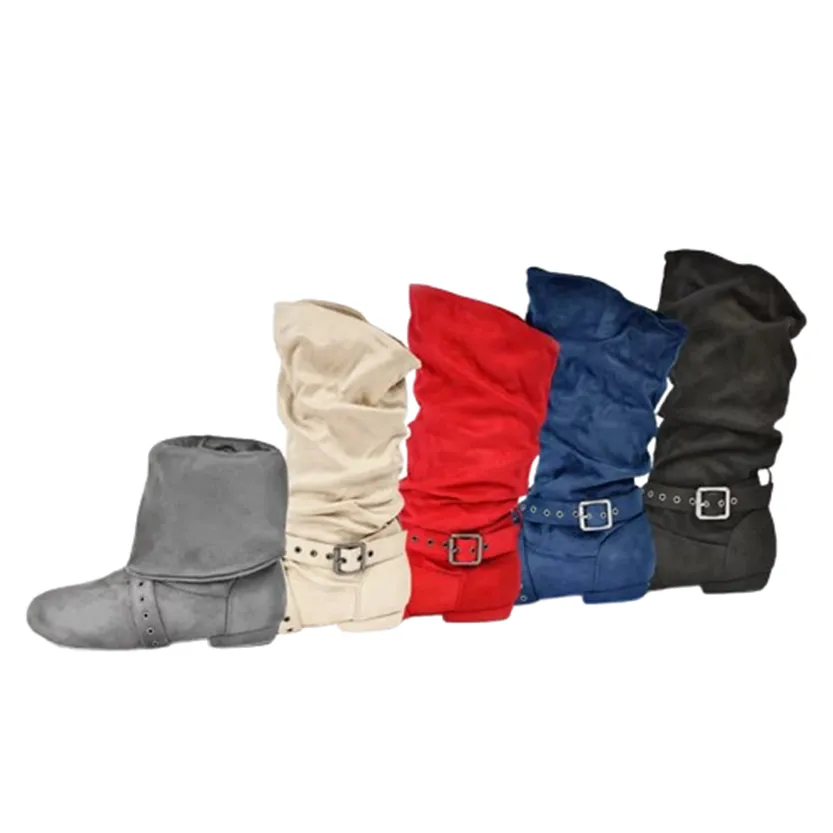 Funki Buys | Boots | Women's Faux Suede Mid-Calf Flat Boots