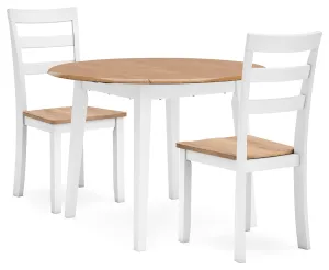 Gesthaven Dining Table and 2 Chairs in Natural/White