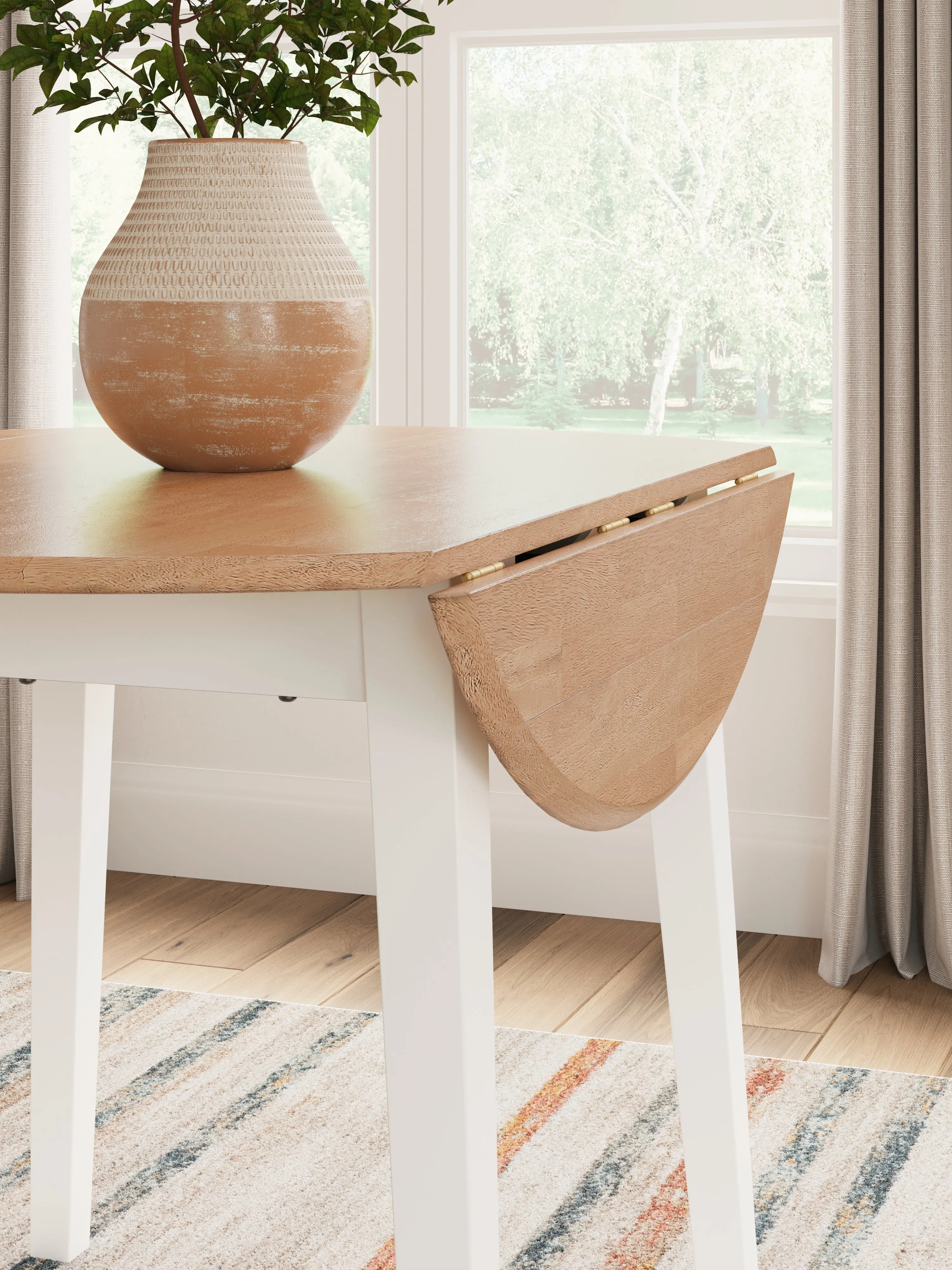 Gesthaven Dining Table and 2 Chairs in Natural/White