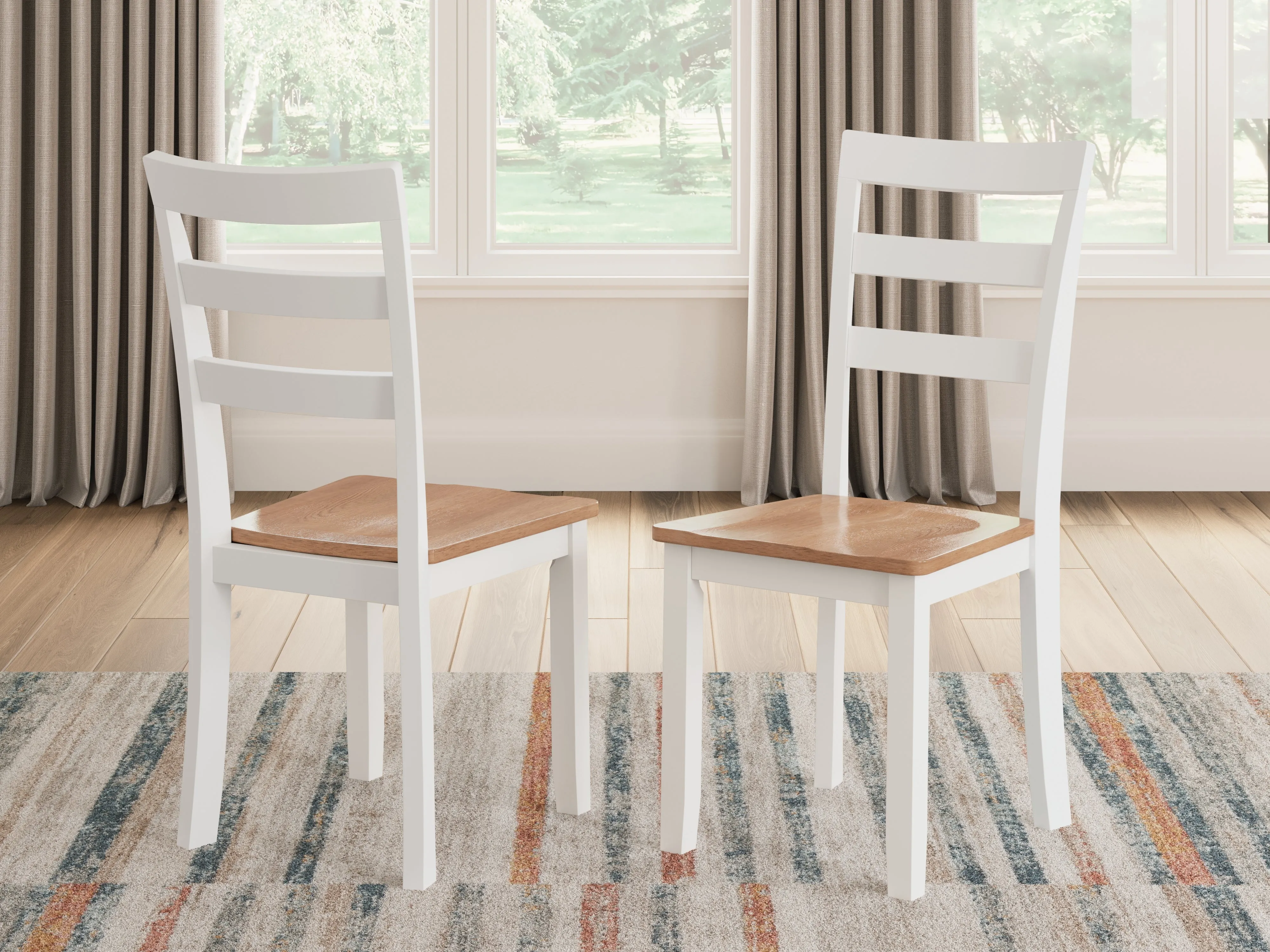 Gesthaven Dining Table and 2 Chairs in Natural/White