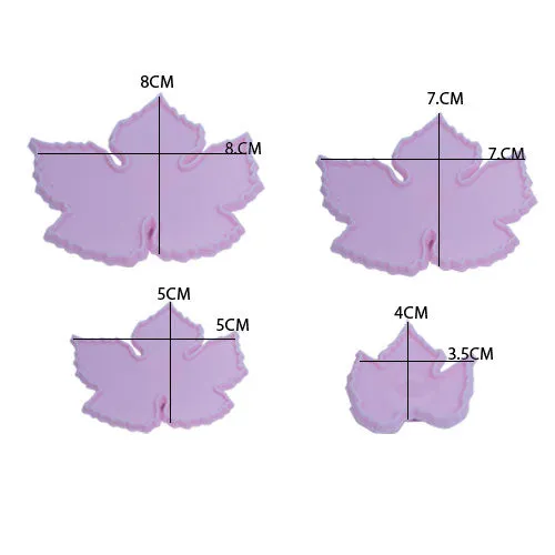 Grape Vine Leaves Fondant Cutters 4Pcs Set
