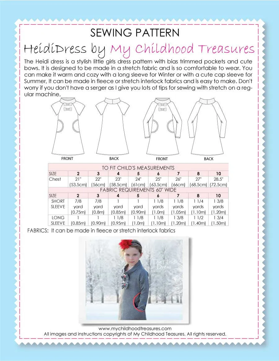 HEIDI - Girls Dress Patterns - Stretch
