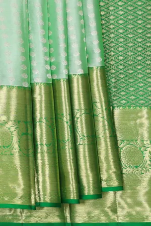 Kanchipattu Mint Green Brocade Saree