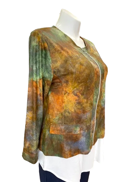 Let’s Go for a Spin Moto Jacket in Marbled Green