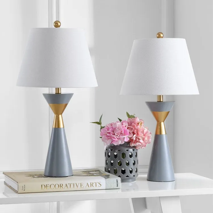 Lian Two-Light Table Lamps Set of 2 - Gray/Gold