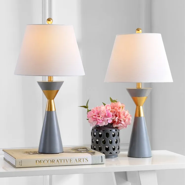 Lian Two-Light Table Lamps Set of 2 - Gray/Gold