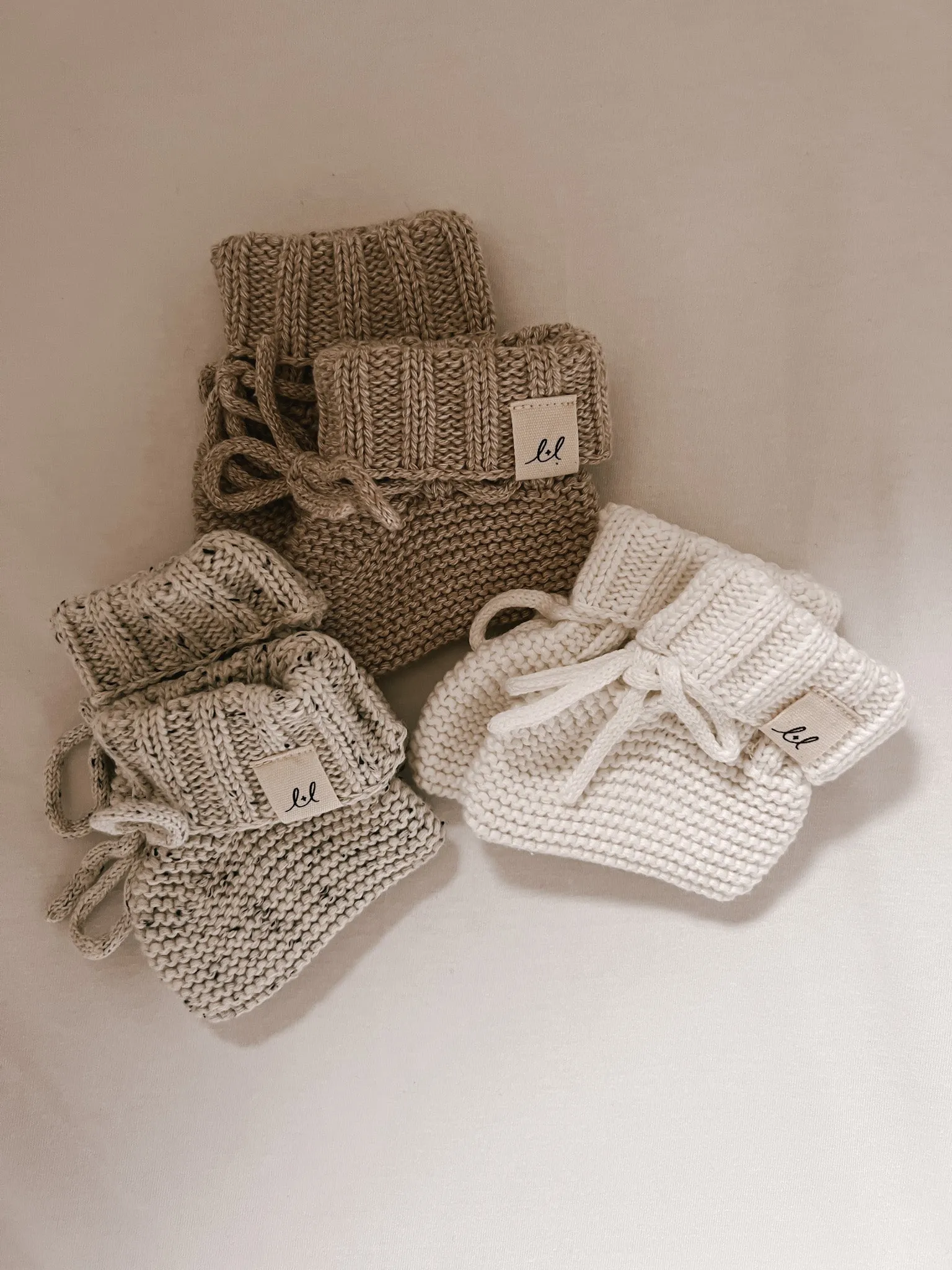 Luna   Luca Organic Booties - Heather Beige