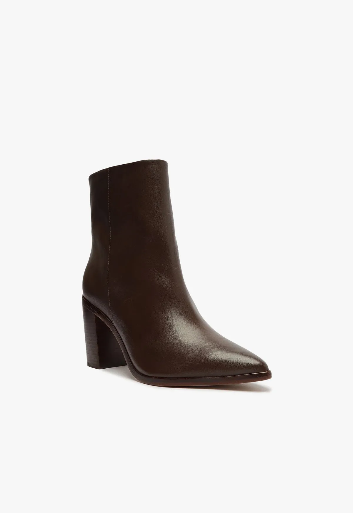 Magali Block Leather Bootie