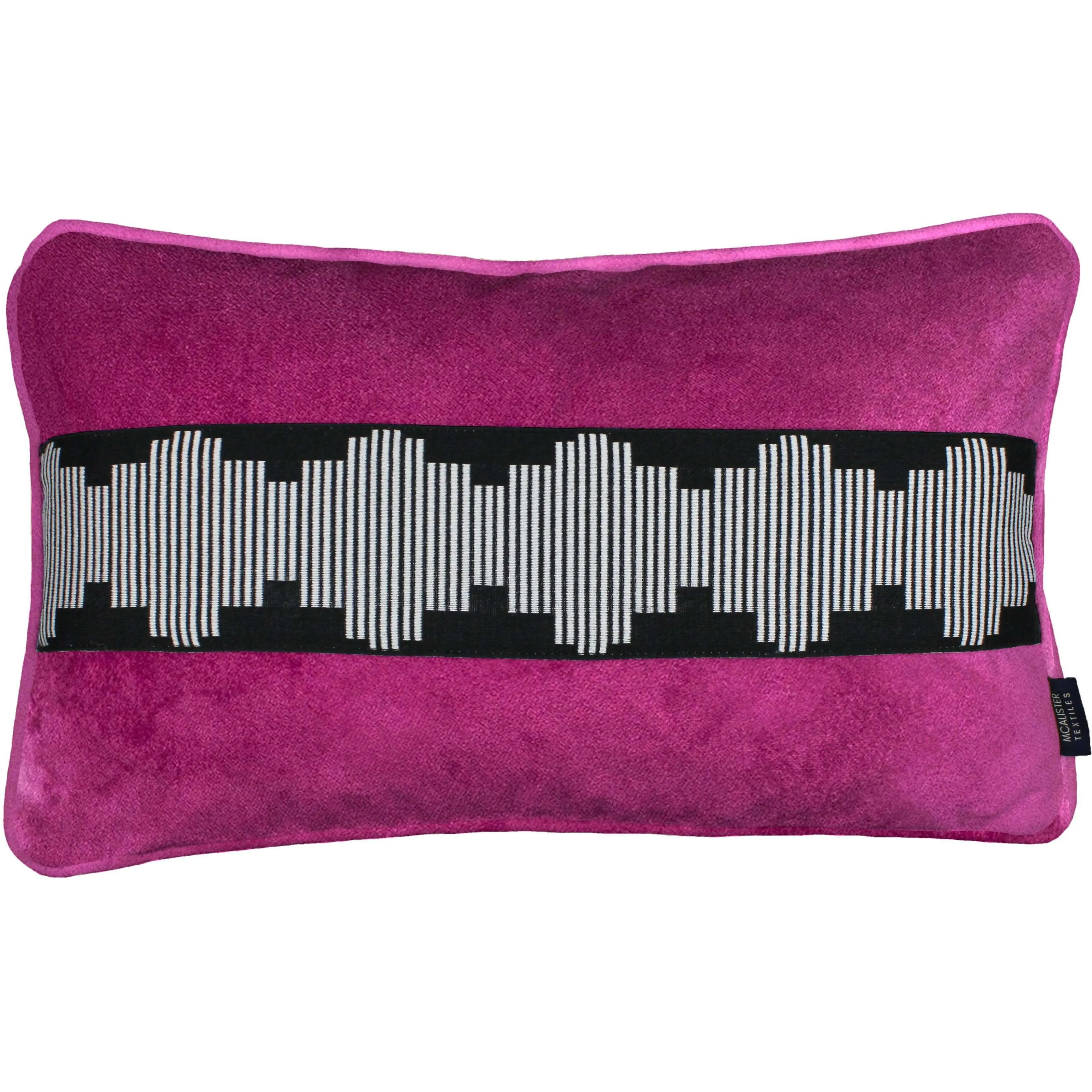 Maya Striped Fuchsia Pink Velvet Pillow