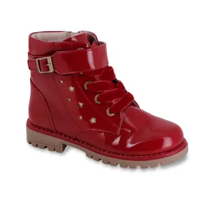 Mayoral Red Patent Star Booties