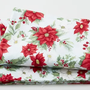 Medley in Red - Poinsettia All Over Mint Green 3 Yard Cut