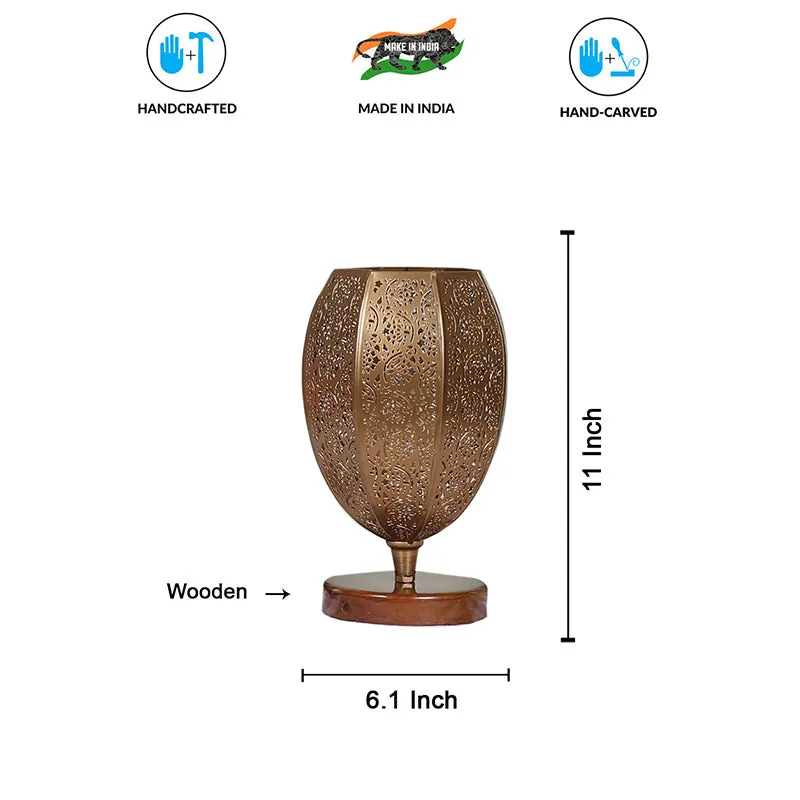 Mehela Etched Table Lamp With Brown Base