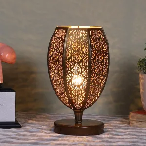 Mehela Etched Table Lamp With Brown Base