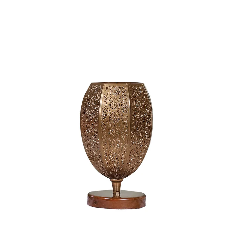 Mehela Etched Table Lamp With Brown Base