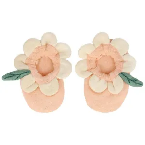 Meri Meri Organic Baby Booties Peach Daisy, 0-6M