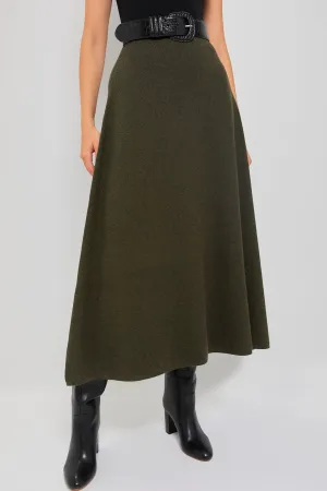 Moss Green Raye Knit Skirt