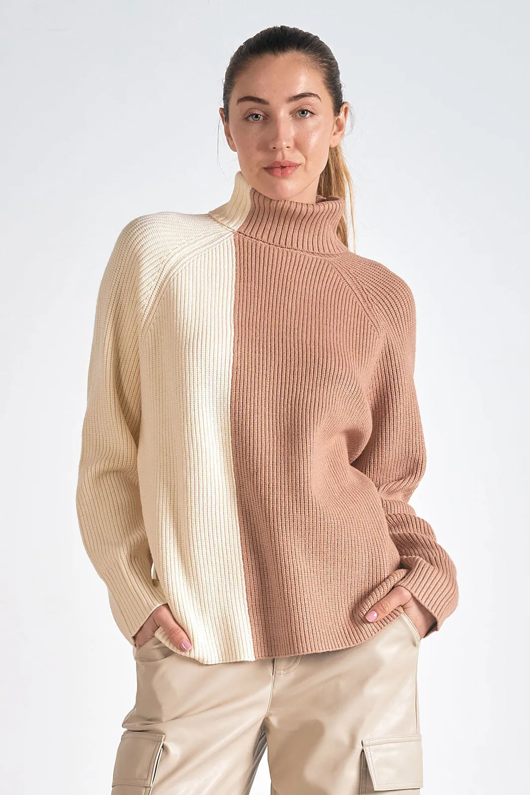 Neutral Colorblock Sweater