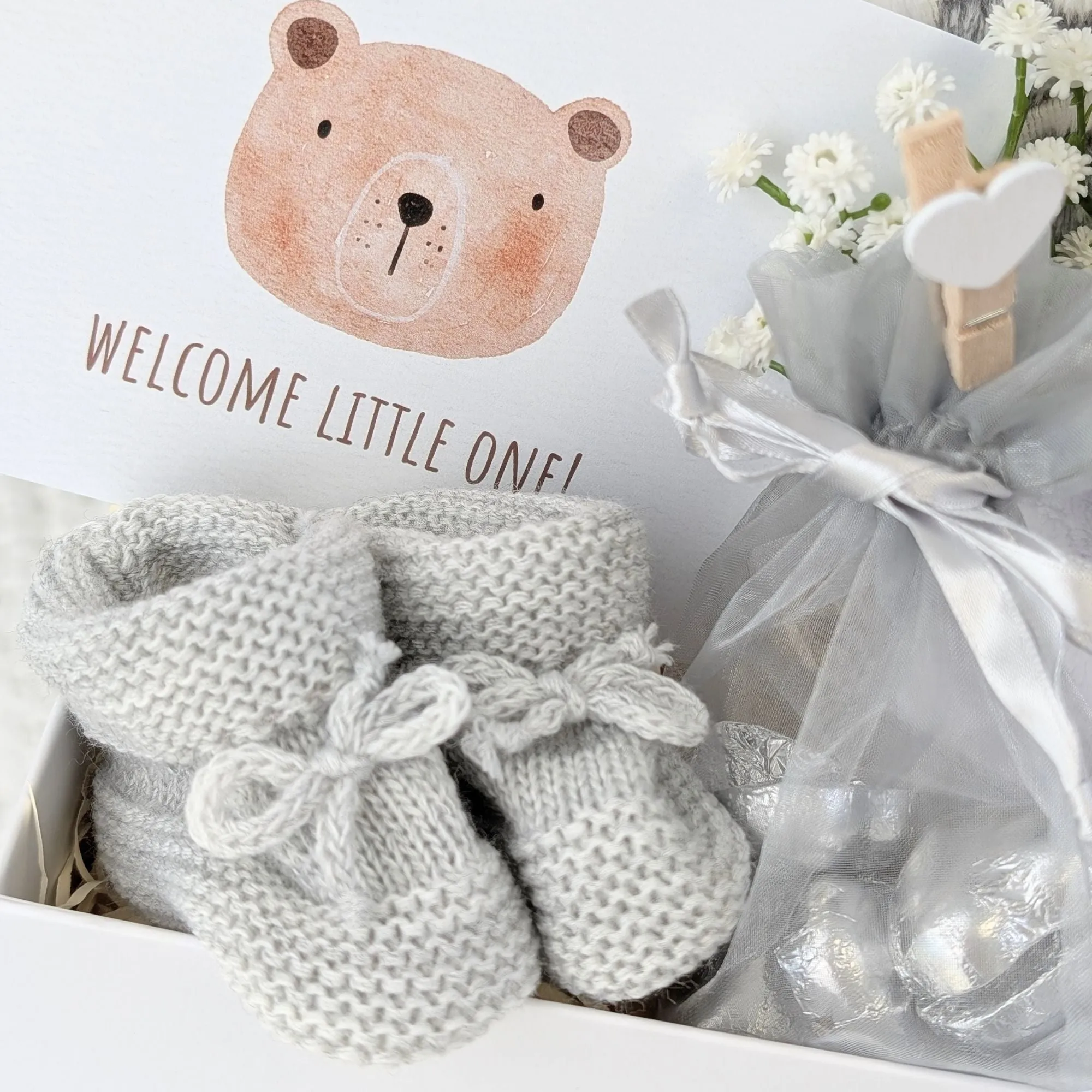 Personalised New Mum Gifts Box Hamper Elephant Cuddles & Sweet Treats