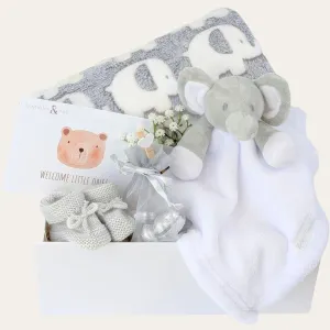 Personalised New Mum Gifts Box Hamper Elephant Cuddles & Sweet Treats