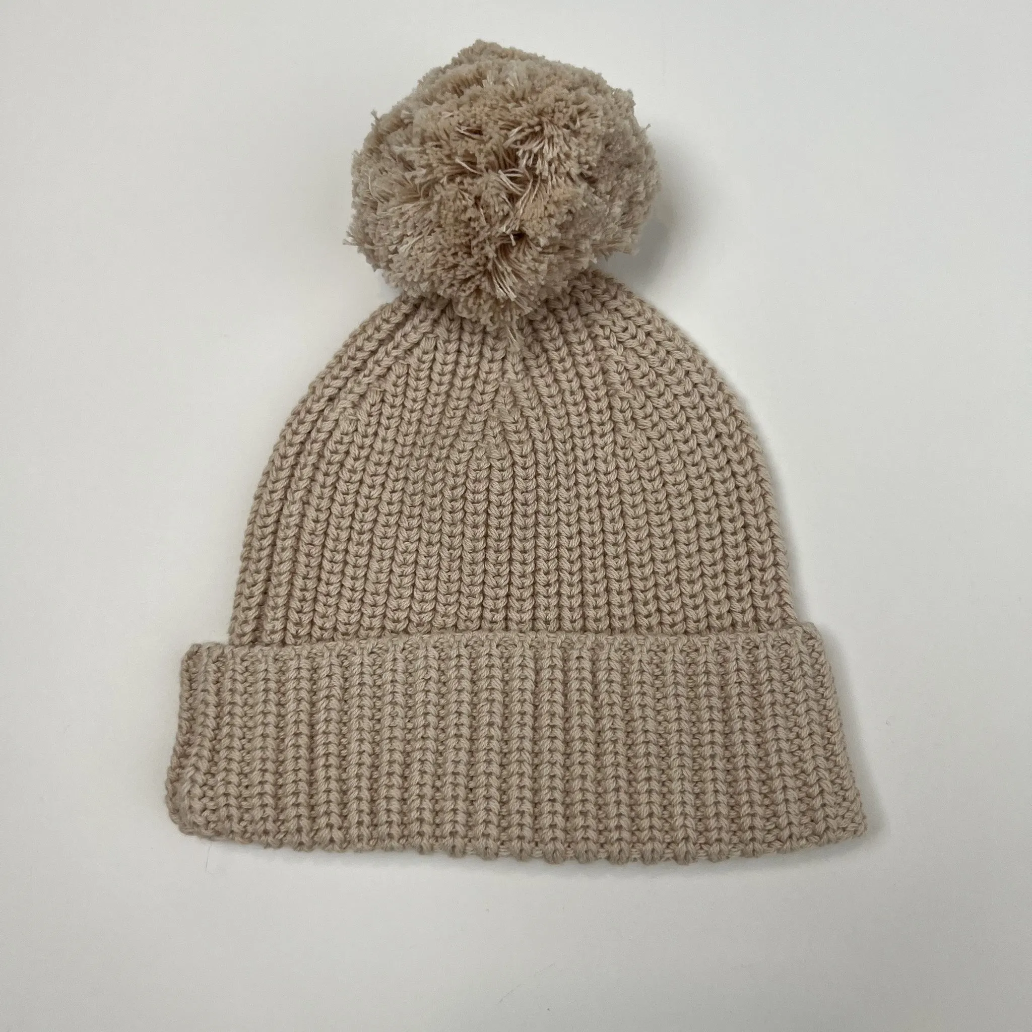 Personalized Baby Knitted Pom Pom Beanie I Beige