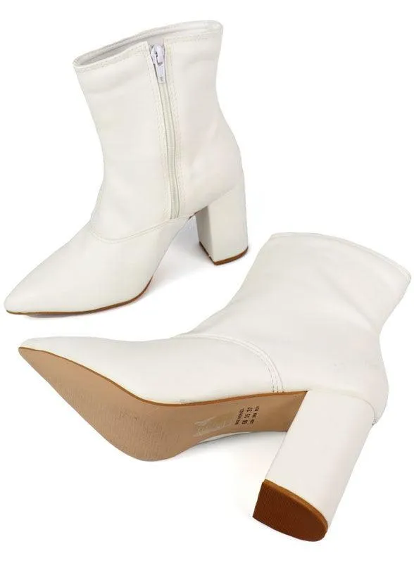 Pointed Toe Bootie with a Block Heel
